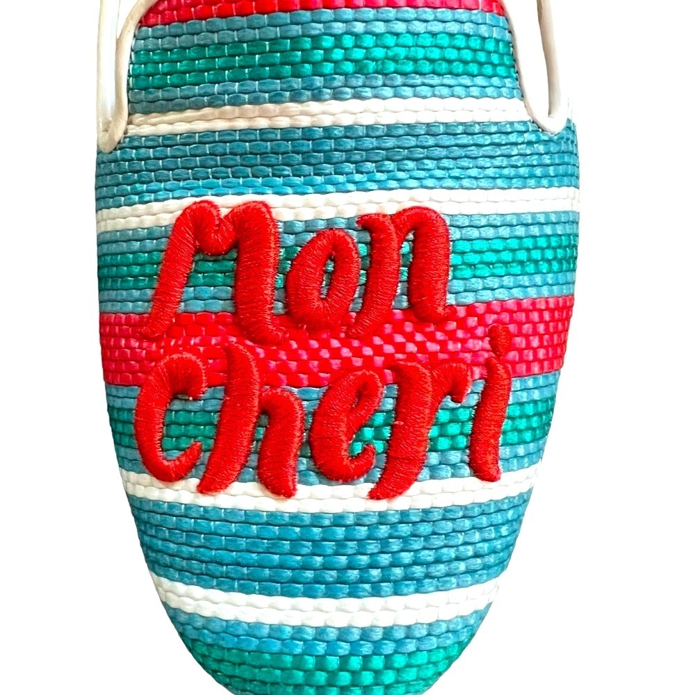 kate spade loafers flats women’s 9B ‘mon cheri’ raffia cherries striped . - Picture 11 of 14